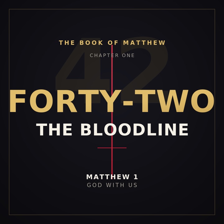 Chapter 1 single cover — Forty-Two: The Bloodline, gold-leaf title over a dark city portrait